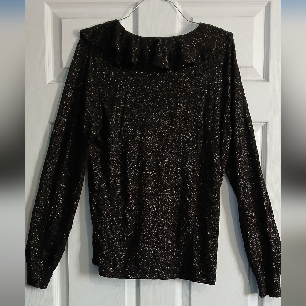Lauren Ralph Lauren Glittering Black Blouse - Picture 2 of 5